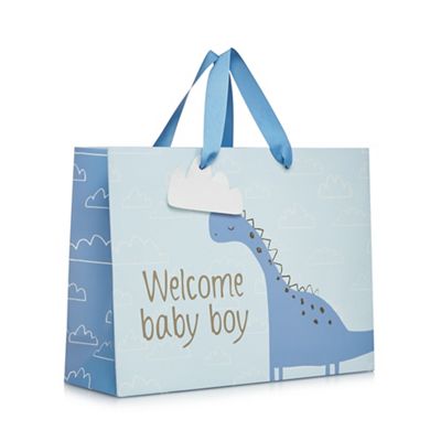bluezoo Baby boys' 'Welcome Baby Boy' dinosaur gift bag